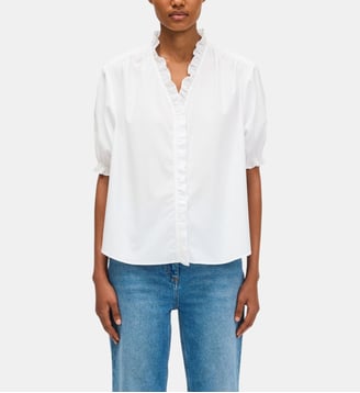 Chemise en popeline à manches courtes - ARYA - Pablo - Blanc
