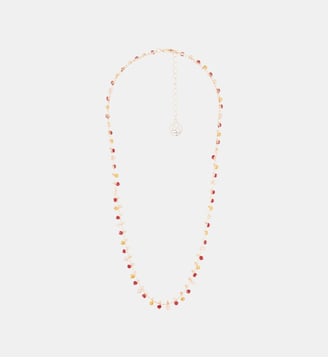 Collier perles à facettes rouges et orange - Balaboosté - Gold