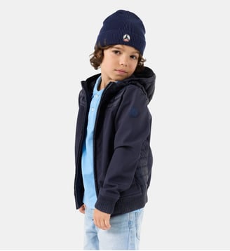 Doudoune enfant bi-matière softshell Salto 2.0 - Jott - Marine