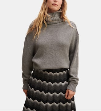 Pull col roulé ample en cachemire - Bompard - Gris