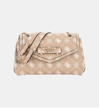 Sac d’épaule Silia logo 4G pivoine - Guess - Beige