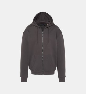 Sweatshirt zippé à capuche custom thunder - Schott - Anthracite
