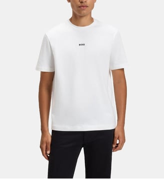T-shirt modèle Tchup ample signature - BOSS - White