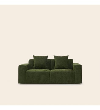 Canapé 2,5 Places  Revêtement en chenille moelleuse - Madura - Vert