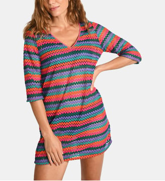 Robe droite courte Badami motif géométrique - Livia - Rose