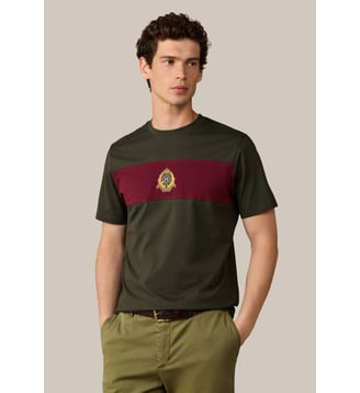 T-Shirt Coupe Regular Avec Panneau À Blason - Hackett London - Hunter green
