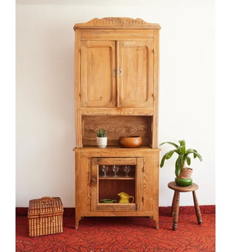Grand vaisselier en bois Maximilien N°387- Produit chiné - Debongout - Bois clair