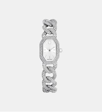 Montre Dextera chain, Fabriqué en Suisse, Bracelet en cristal, Acier inoxydable - Swarovski - Silver