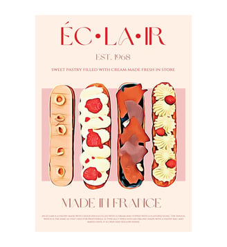 Poster Nazma Khokhar - French Pastry Delight - Poster & Frame - Multicolore