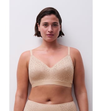 Soutien-gorge sans armature maintien maille douce - Chantelle - Beige et doré