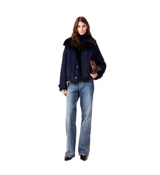 Manteau court en double face - Maje - Marine