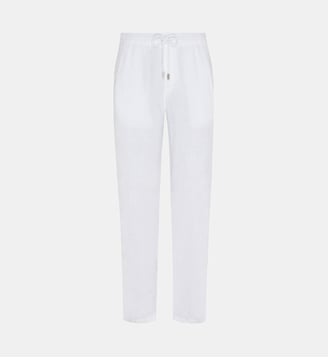 Pantalon large en lin uni - Vilebrequin - Blanc