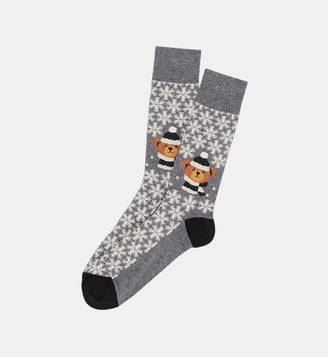 Chaussettes en coton - Teddy Gris - Arthur - Gris