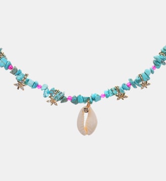 Collier perles et pampilles PAPOUASY - Hipanema - Bleu turquoise