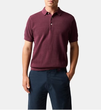 Polo slim en coton tricot à manches courtes Masons Flat - Rodd & Gunn - Bordeaux