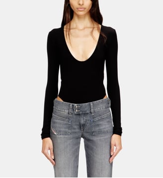 Body string en jersey côtelé - Diesel - Noir