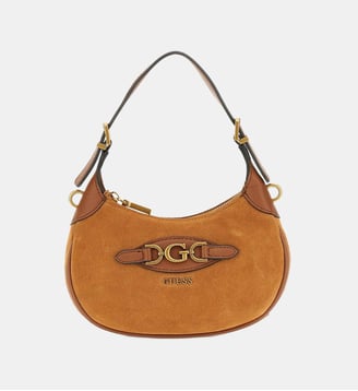 Mini sac d'épaule Malva daim - Guess - Marron