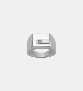 Chevalière Christiano en Acier 316L avec diamant blanc - Phebus - Acier