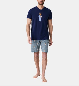 Pyjashort en jersey de coton léger - Esprit Livre - Arthur - Gris