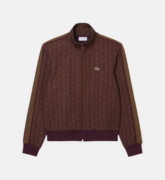 Veste de survêtement zippée Paris jacquard - Lacoste - Marron