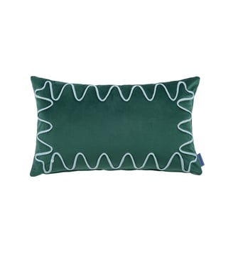 Coussin brodé Rita Eco-velours - Nobodinoz - Vert