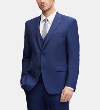 Veste de costume en laine regular Duncan - AMF - Digel - Bleu saphir