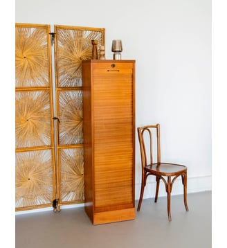 Meuble de métier classeur Fernand N°307- Produit chiné - Debongout - Bois clair