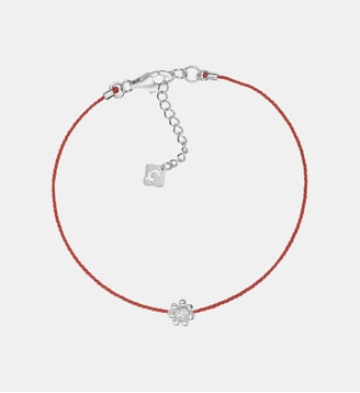 Bracelet souple sur cordon Empreinte en Argent avec diamant blanc - La Garçonne Diamant - Argent