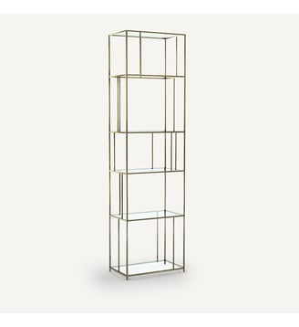 Bibliothèque verre/métal effet laiton AM.PM