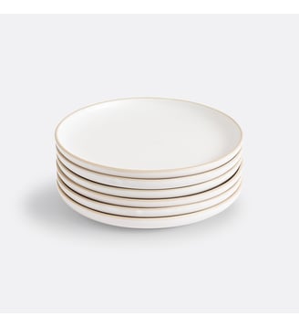 Lot de 6 assiettes à dessert, grès mat - La Redoute Interieurs - Écru