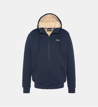 Sweatshirt zippé à capuche - Schott - Marine