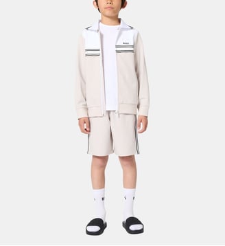 Sweat à capuche zippée - BOSS Kidswear - Ivoire
