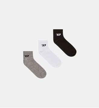 Lot de trois socquettes avec logo D - Diesel - Gris et noir