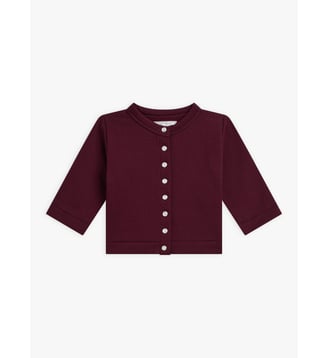cardigan pression en molleton de coton marron - Agnès b. - Rouge bordeaux