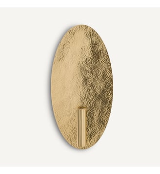 Miroir bougeoir vase mural ovale, hauteur 40 cm - AM.PM - Laiton