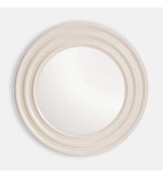 Miroir rond ondulé, en céramique, diamètre 70 cm - La Redoute Interieurs - Écru