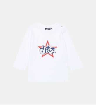 T-shirt à manches longues avec logo - Diesel Kids - Blanc