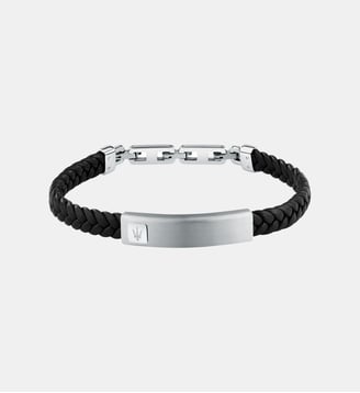 Bracelet RECYCLED LEATHER - Maserati - Black stainless steel