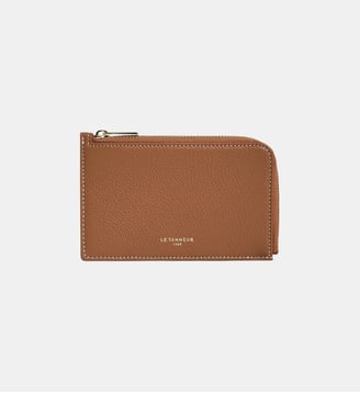 Porte cartes zippé Emilie en cuir grainé - Le Tanneur - Camel