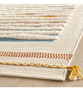Tapis enfant tissé main coton biologique AM.PM