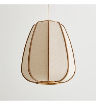 Suspension, en lin et bambou, diamètre 32 cm - La Redoute Interieurs - Naturel