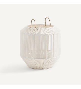 Panier rond tissé à la main en coton, grand modèle AM.PM