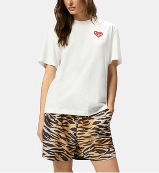 T-shirt amore en strass - Pinko - Blanc et rouge