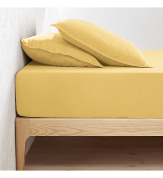 Drap housse lin lavé, bonnet 30cm La Redoute Interieurs