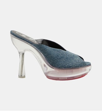 D-Lake-Mules à plateforme en denim et plexiglas - Diesel - Bleu