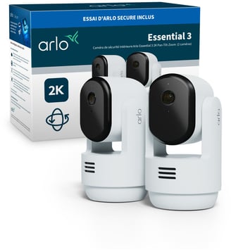 Caméra de surveillance Essential 3 2K - 2 caméras PTZ - Arlo - Blanc