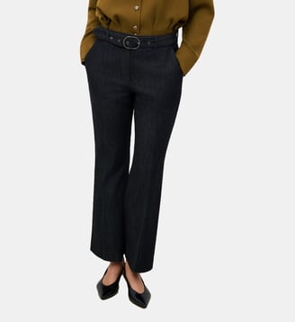 Pantalon pulsedenim - Motif uni - Coton - Coupe flare - Caroll - Bleu denim