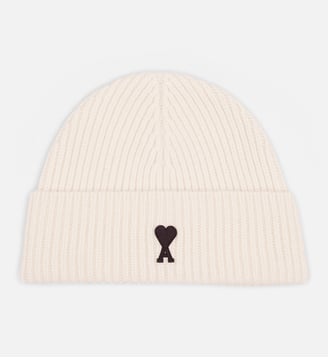 Bonnet unisexe en laine Ami de Coeur - AMI Paris - Ecru et noir
