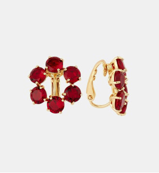 Boucles d'oreilles 6 pierres La Diamantine rouge grenat - Les Néréides - Rouge