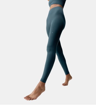Legging de sport Long Seamless YAMI - Born Living Yoga - Bleu gris tempête